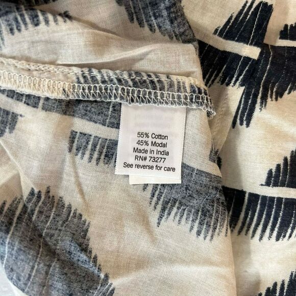 Sonoma Women’s L Boho Peasant Top 3/4 Balloon Sleeve V-Neck Black White - Picture 6 of 6